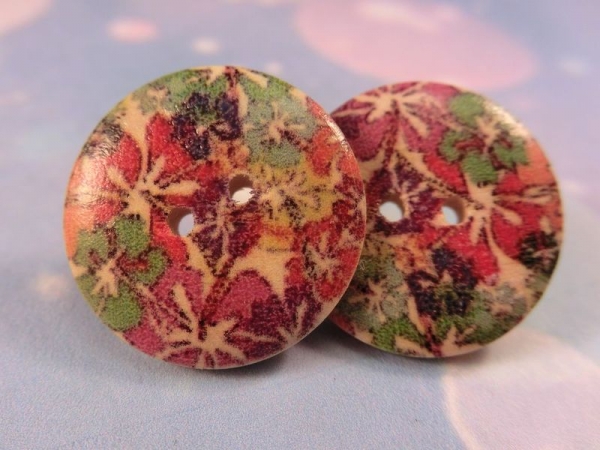 Hybiscus Blumen Knopf Ohrstecker Holz Blüte Flower